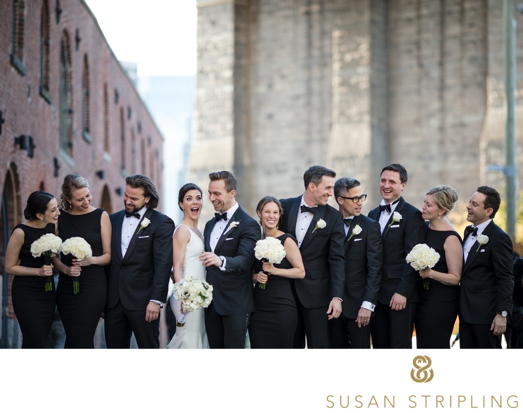 Whimsical Brooklyn Bridge Wedding Photos in Dumbo