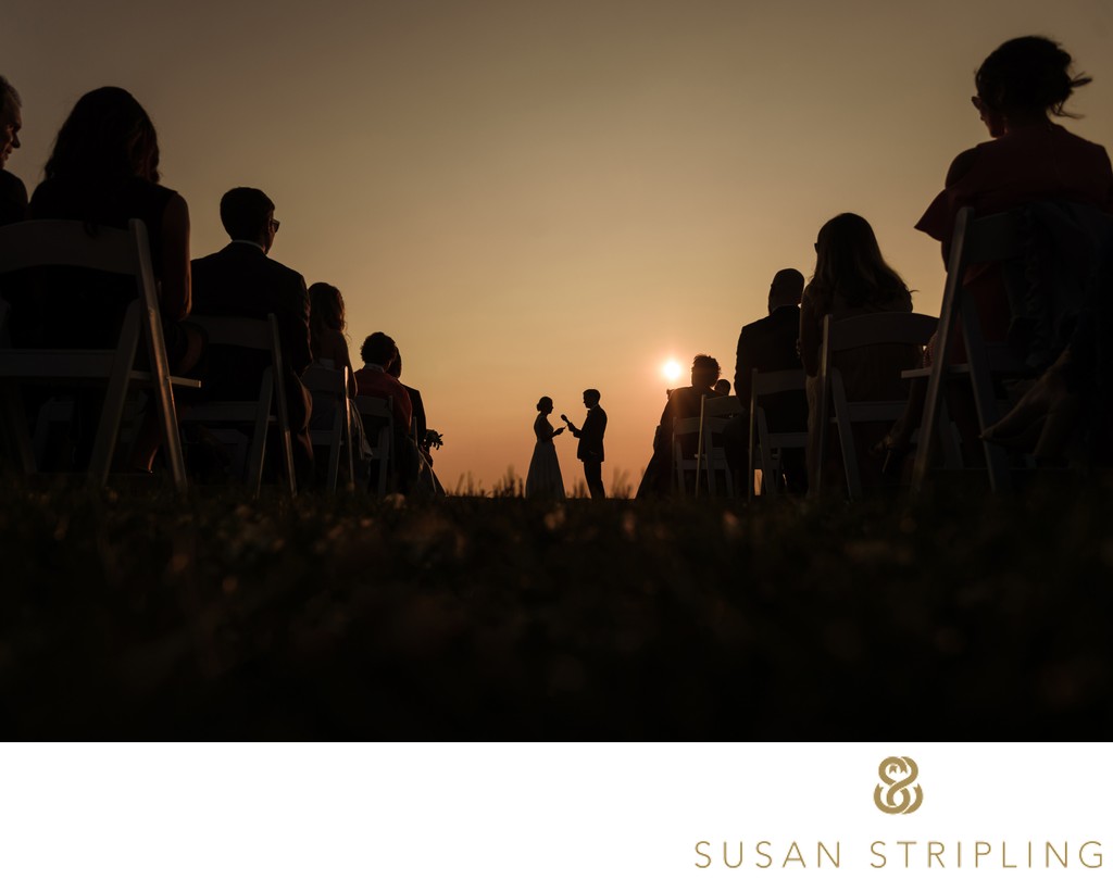 best wedding silhouette ceremony sunset photo
