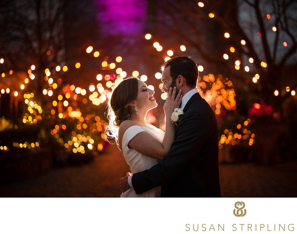 River Cafe at Night Wedding Photo