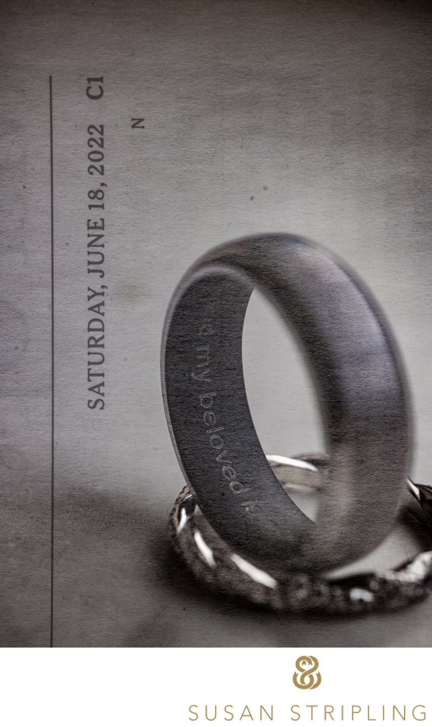 Wedding Rings with New York Times Newspaper