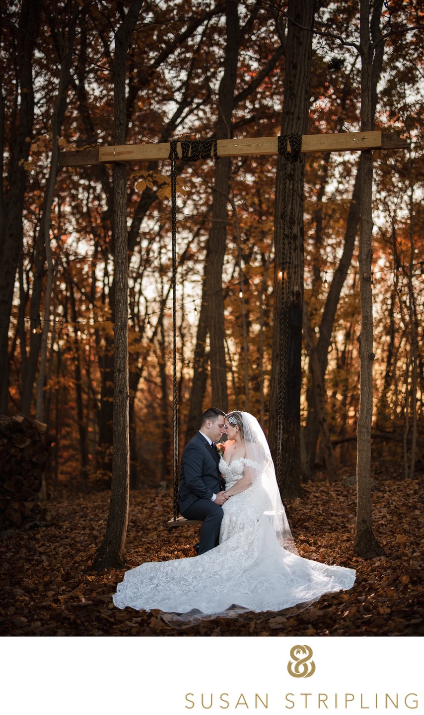 Rock Island Lake Club Wedding photo on swing