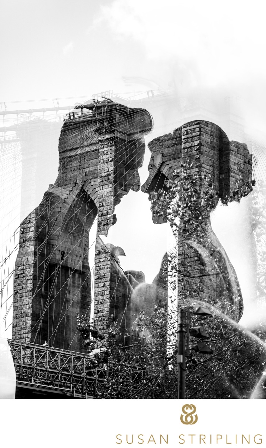 Dramatic Brooklyn Bridge Wedding Pictures in Dumbo