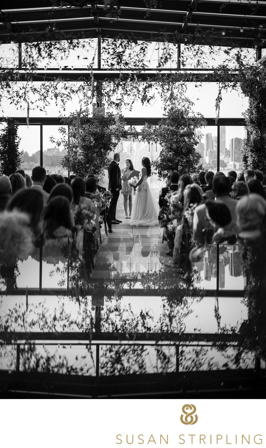 74 Wythe Wedding ceremony photo in black and white