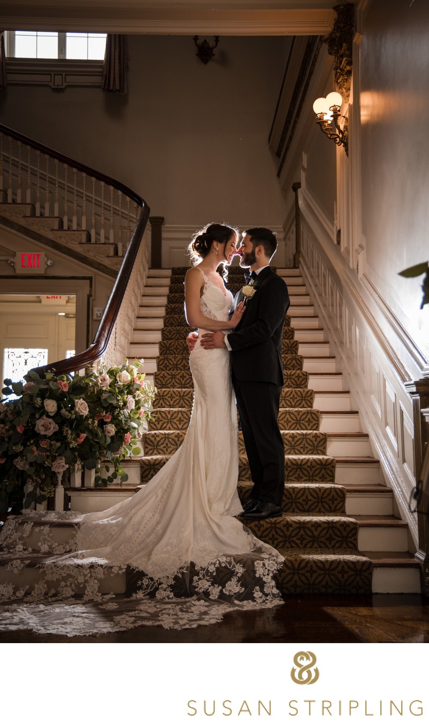 staircase photo Bourne Mansion wedding