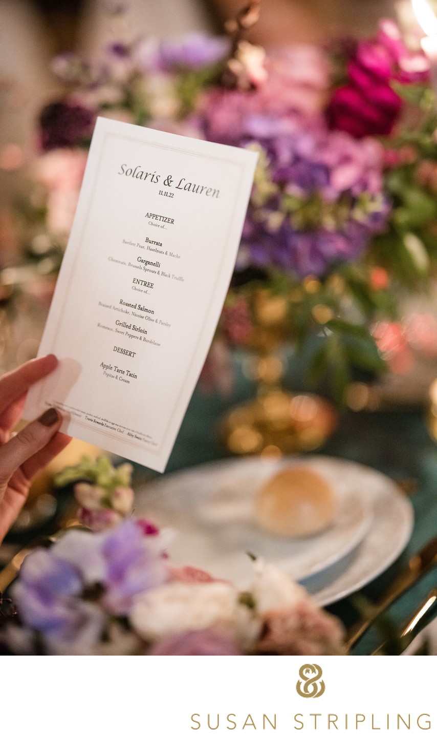beekman hotel wedding menu photo