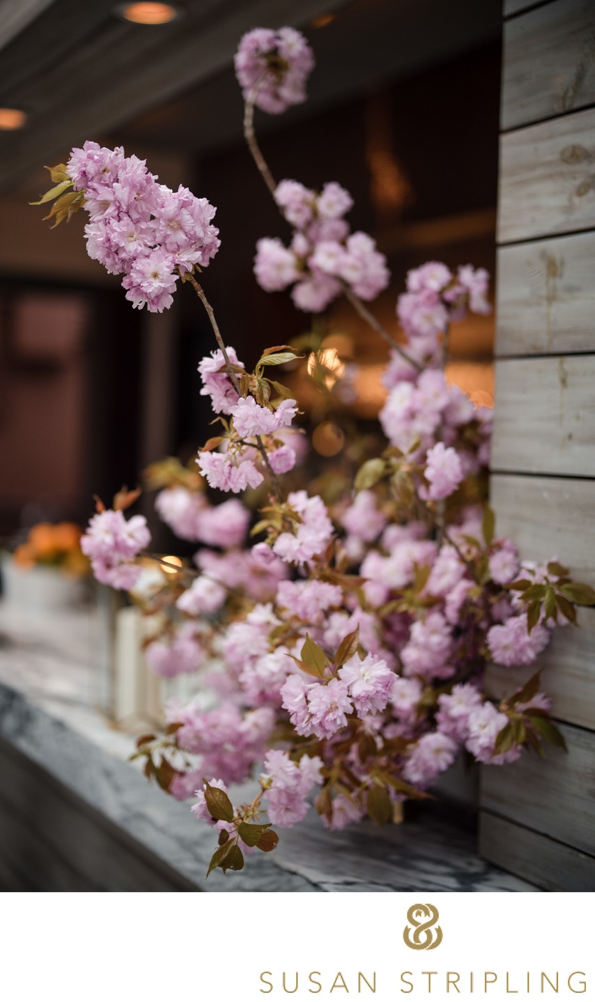  74 Wythe wedding cherry blossom decor