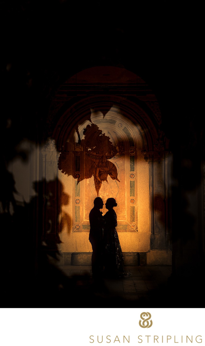 best wedding silhouette double exposure