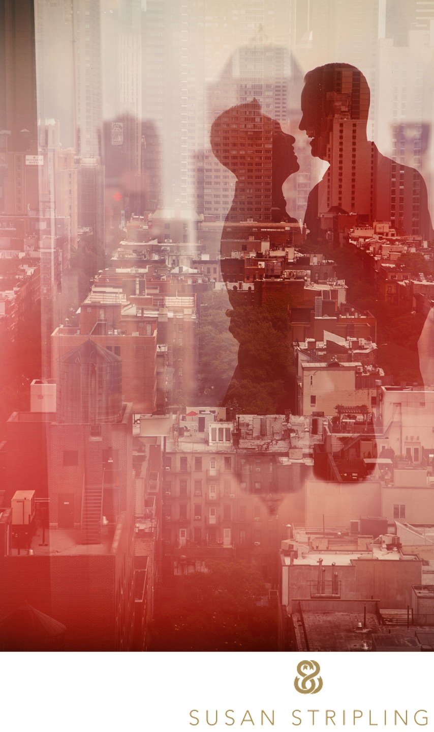 best wedding silhouette city skyline