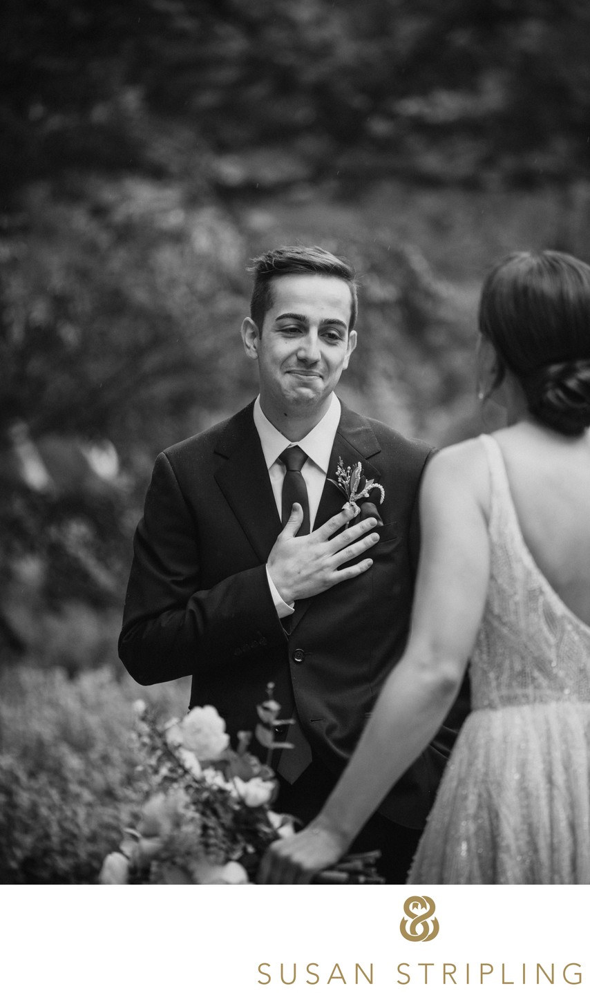 Brooklyn Botanic Garden Wedding First Look Photo