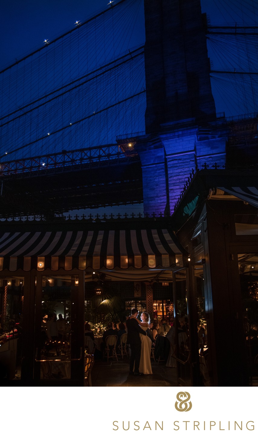 DUMBO at Night Wedding Photo