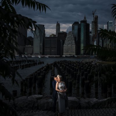 NYC Nighttime Engagement Photos