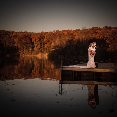 Rock Island Lake Club Wedding picture on dock