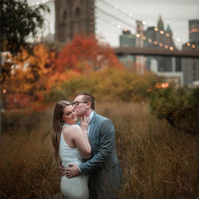 Rustic and Natural Engagement Photos in Dumbo Brooklyn