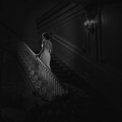 Bourne Mansion wedding staircase picture
