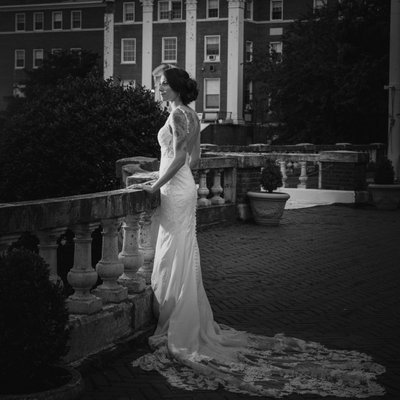 Bourne Mansion wedding nighttime photo