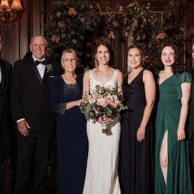 Bourne Mansion wedding family photo