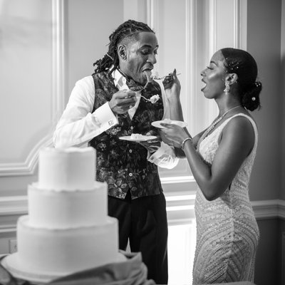 cake cutting Mansion on Main Street wedding