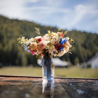 Riverside farm wedding flowers
