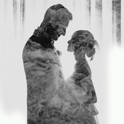 Double Exposure with water wedding photo