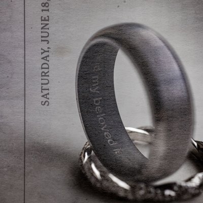 Double Exposure ring photo at wedding