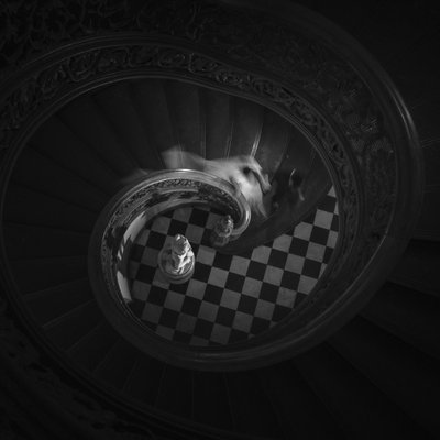 staircase photo George Peabody Library wedding