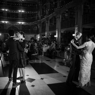 parent dance photo George Peabody Library wedding