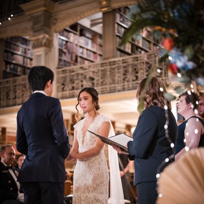 photo of George Peabody Library wedding ceremony