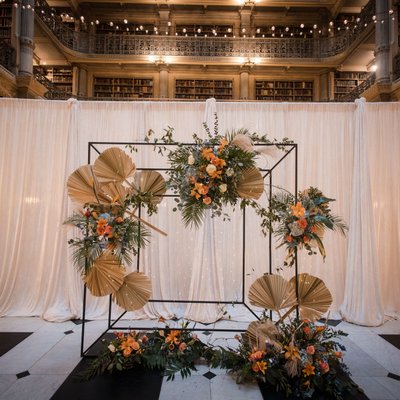 George Peabody Library wedding ceremony floral design photo
