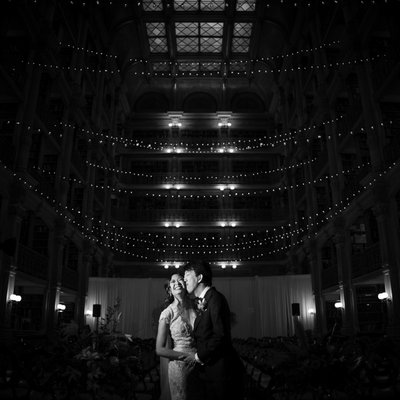George Peabody Library wedding black and white photographer