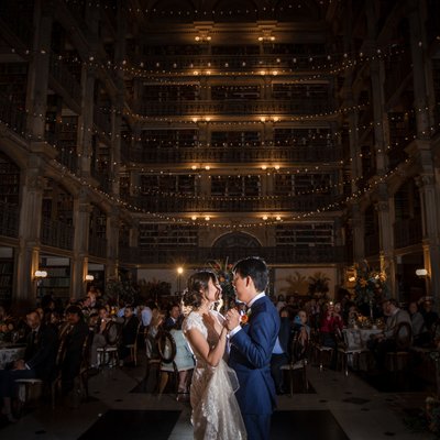 George Peabody Library wedding first dance photo