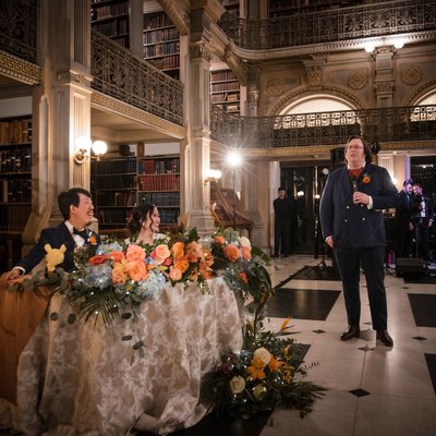 George Peabody Library wedding toast photo
