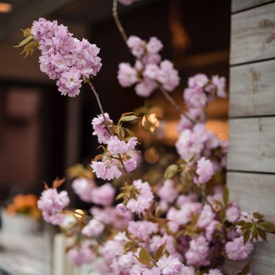  74 Wythe wedding cherry blossom decor