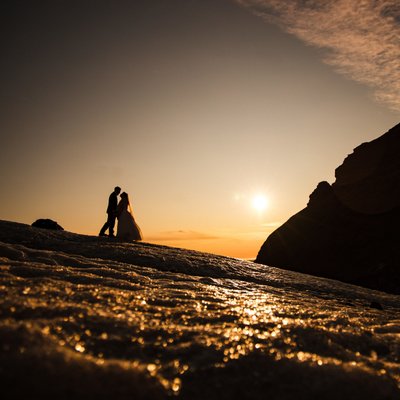 best wedding silhouette on a glacier