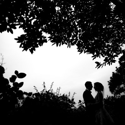 silhouette wedding day