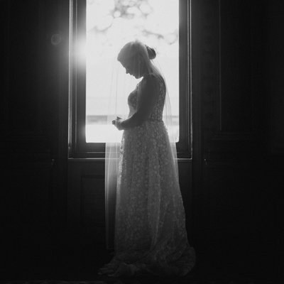 best wedding silhouette black and white portrait
