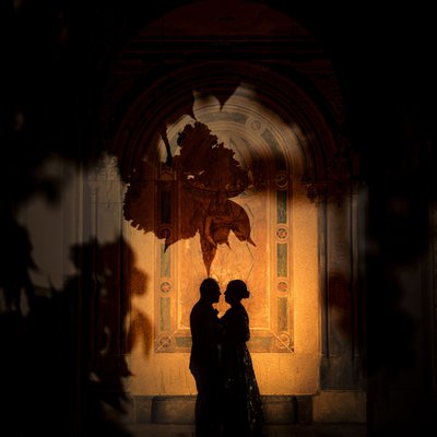 best wedding silhouette double exposure