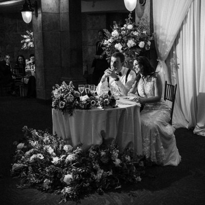 Tappan Hill Mansion Wedding Sweetheart Table Setup