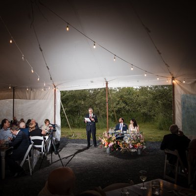 toasts in the tent liberty view farm wedding