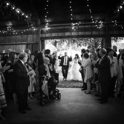 entrance into barn reception liberty view farm wedding