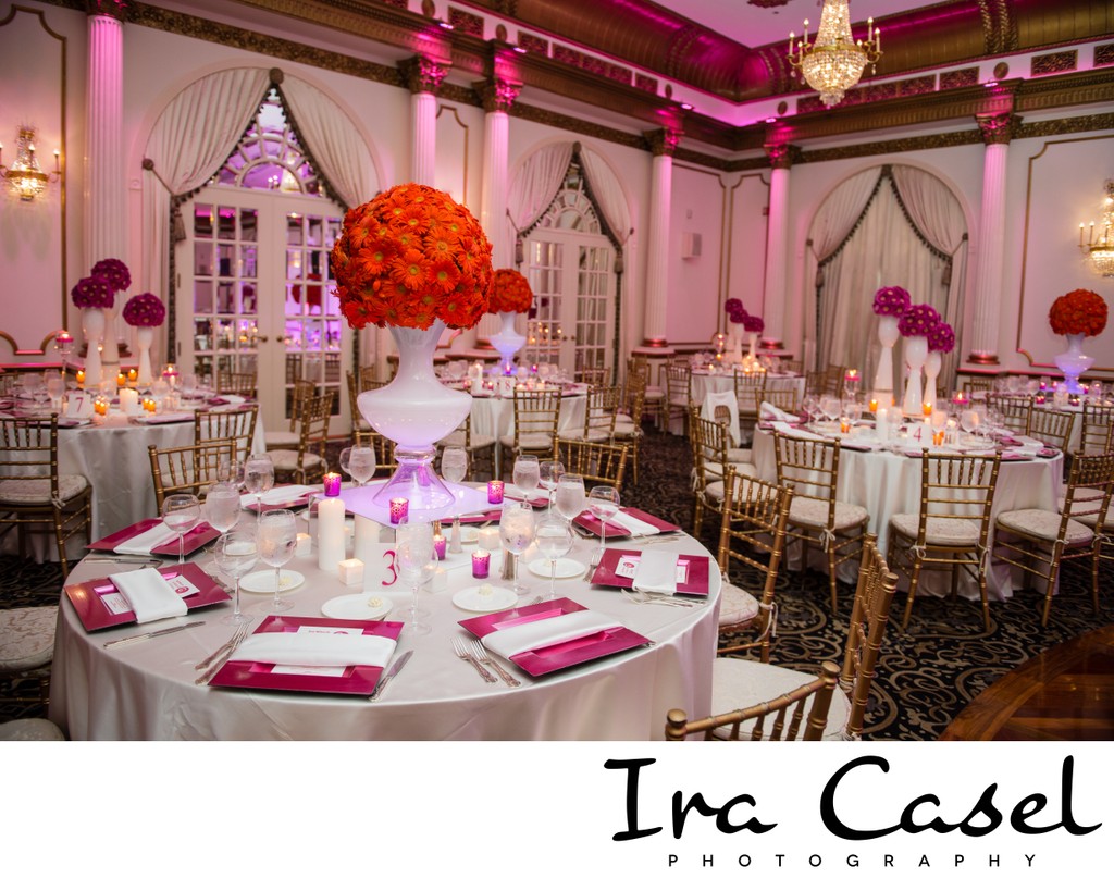 Crystal Plaza Bat Mitzvah Pink and Orange
