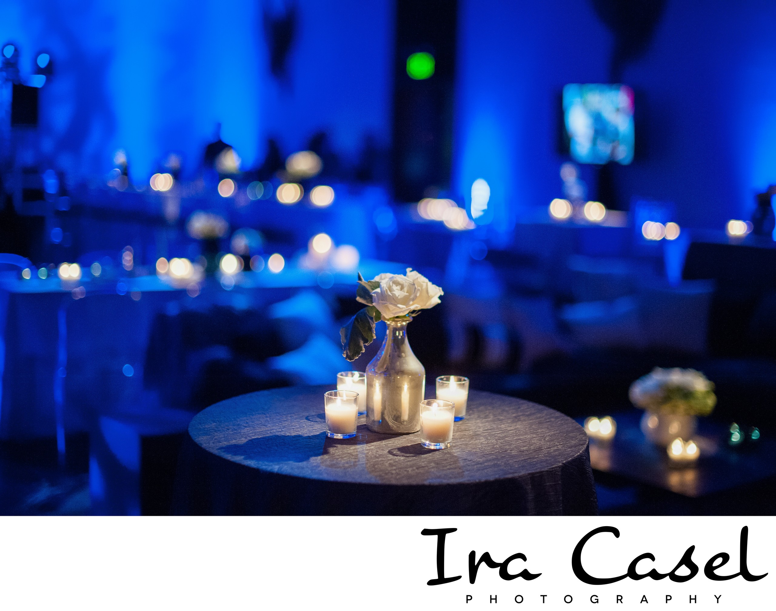 Blue and White Bar Mitzvah Theme Decor & Details Ira Casel Photography