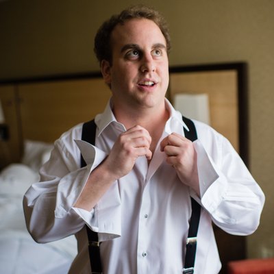 Groom Getting Ready Jewish Wedding NJ