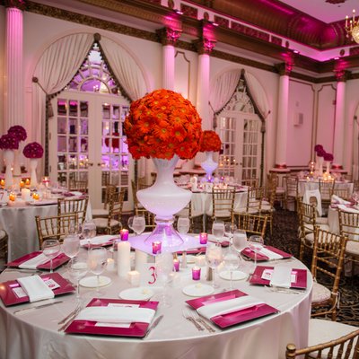 Crystal Plaza Bat Mitzvah Pink and Orange