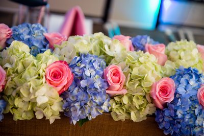 Beachy Preppy Floral Bar Mitzvah Decor