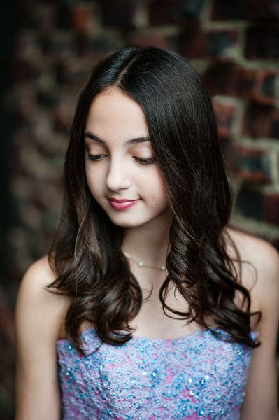 Pre-Mitzvah Portrait: Party Dress + Brick Wall