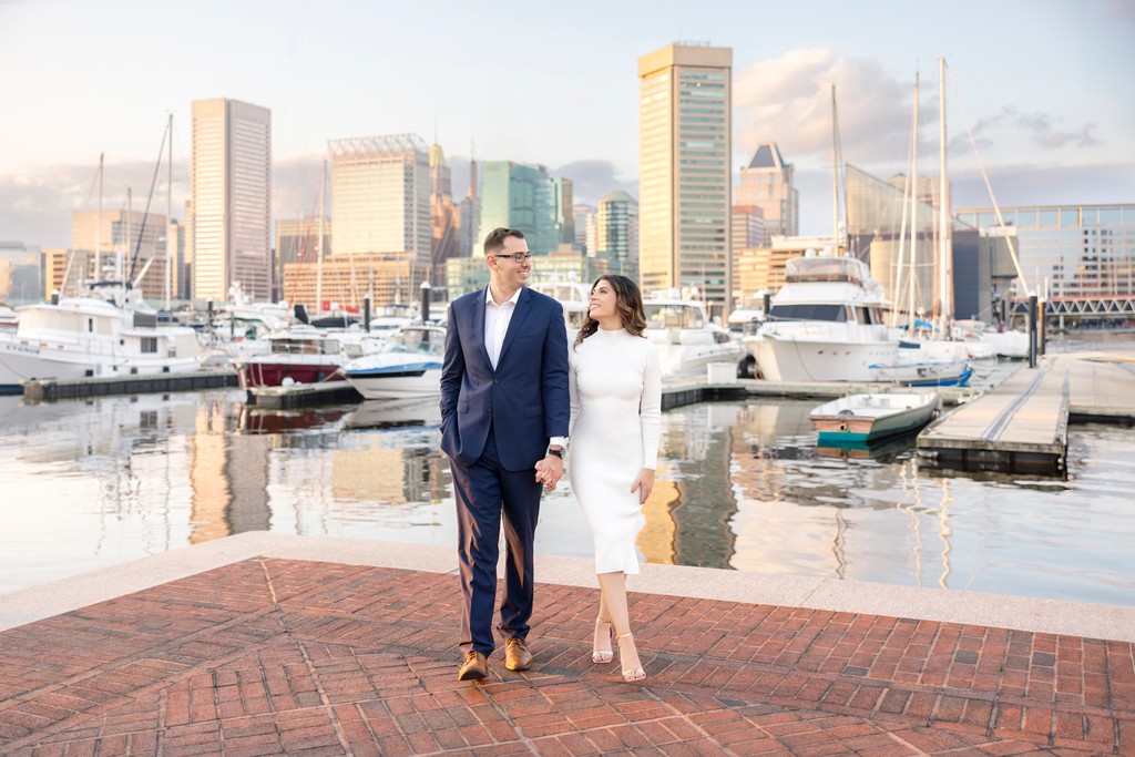 Couple Walking in Waterfront City