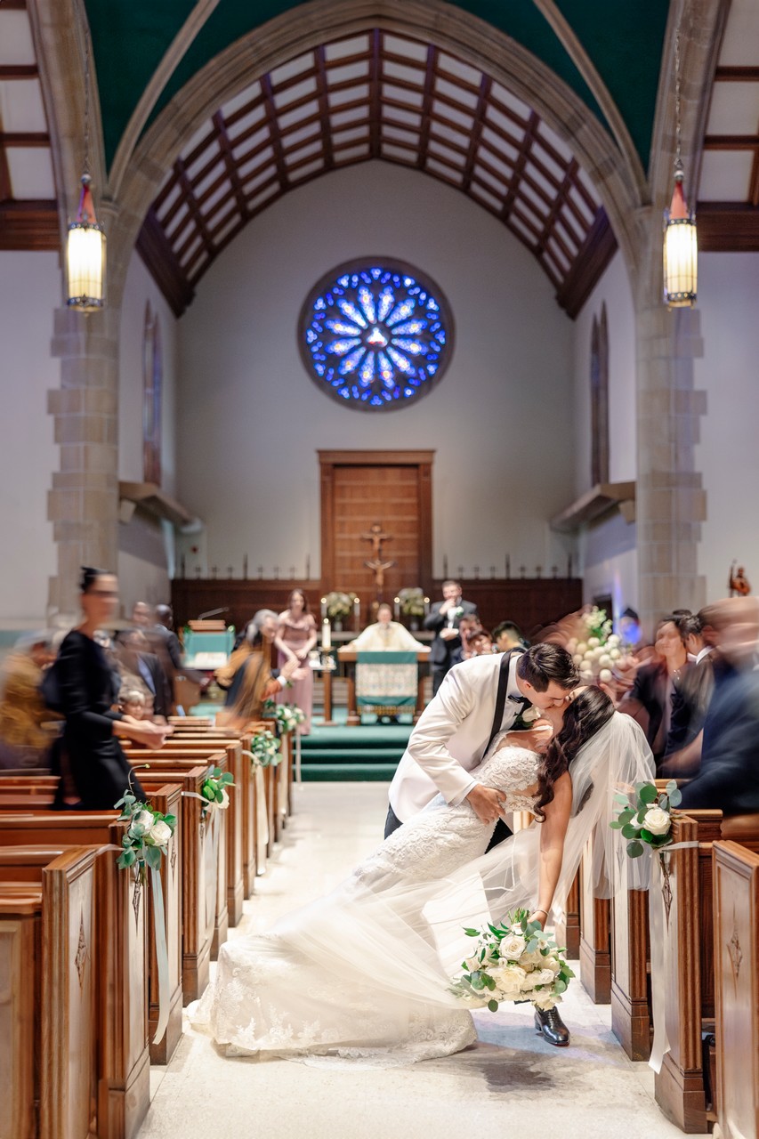 Kiss in Recessional Aisle
