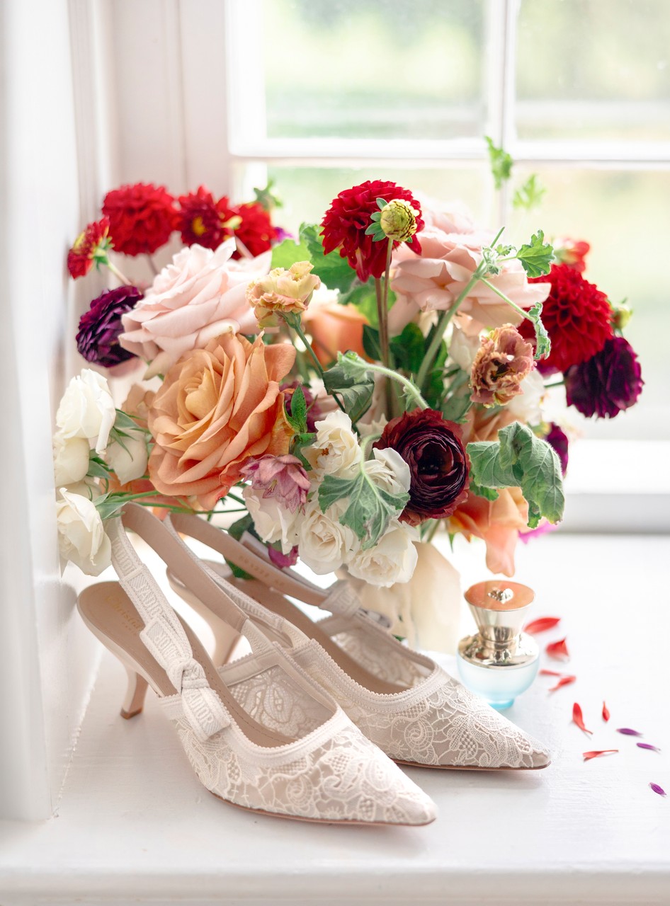 Dior Slingback Heels with Bouquet