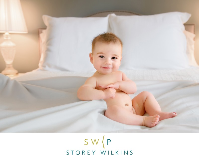 Portrait of Baby on Bed