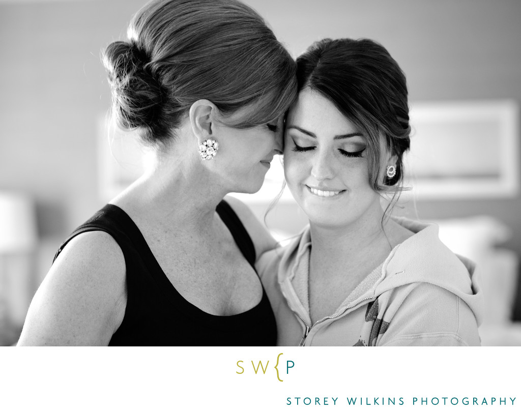 Beautiful Mother Daughter Wedding Moment Getting Ready